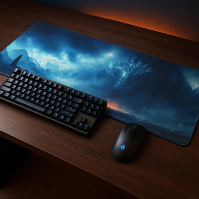 Picture of Tapis de souris gaming Gamezelle Mountain Dragon Gaze grand format (étendu) (800×300 mm)